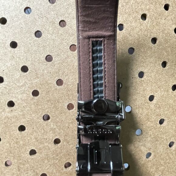 NEW Anson Premier Suede Leather Belt & Buckle Brown Holeless Adjustable Men - Picture 4 of 5